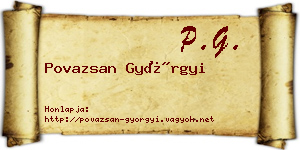 Povazsan Györgyi névjegykártya